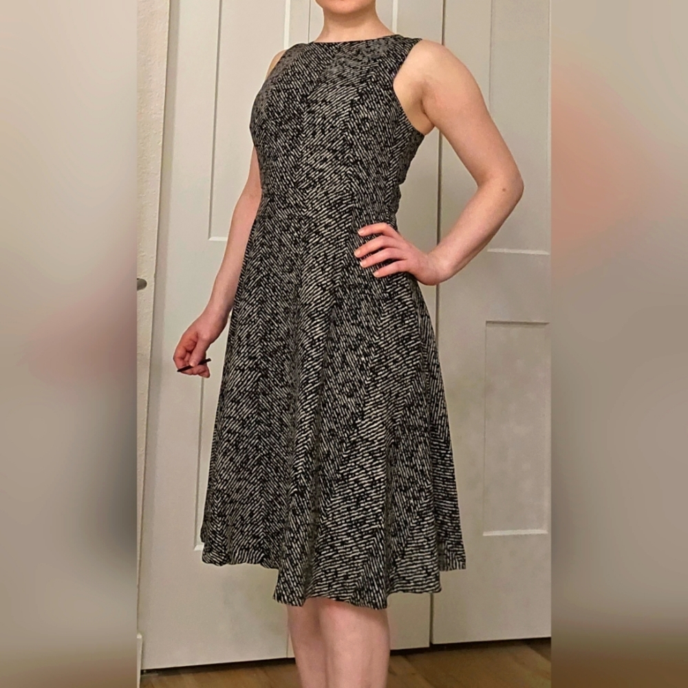 Black and cream women's dress